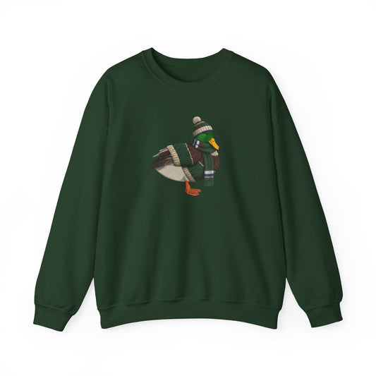 Mallard Winter Sweatshirt | Bird Watcher Crewneck | Unisex Songbirds Wearing Knit Gift for Bird Lovers