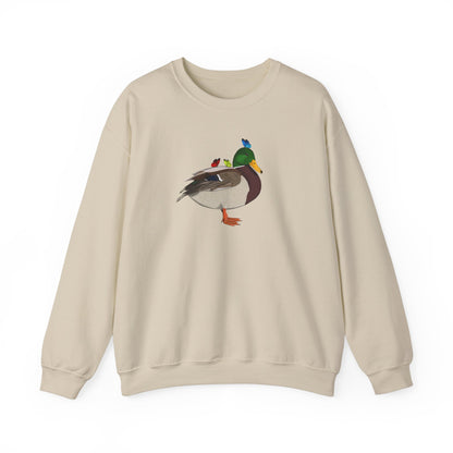 Mallard with Butterflies Bird Birding & Birdwatching Sweatshirt