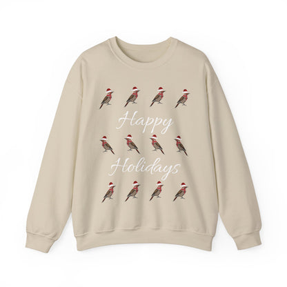 Northern Flicker as Santa with Hat and Scarf Happy Holidays Birdwatcher Christmas Bird Sweatshirt