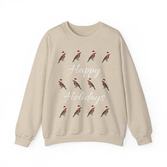 Northern Flicker as Santa with Hat and Scarf Happy Holidays Birdwatcher Christmas Bird Sweatshirt