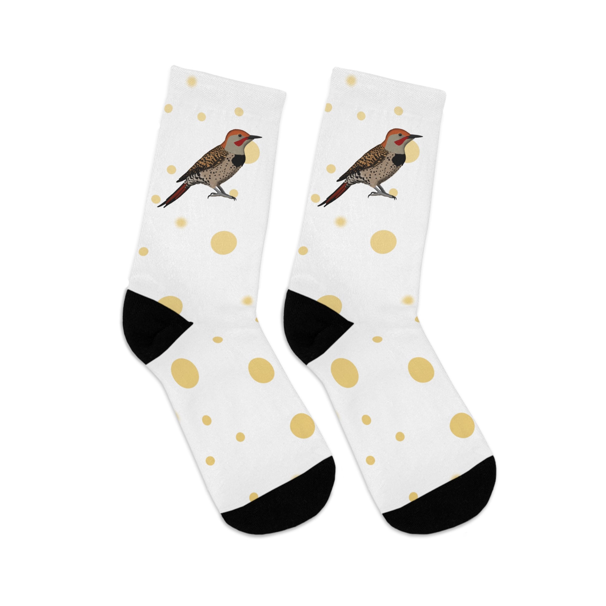 Northern Flicker with Golden Dots Birding & Birdwatching Bird Socks White
