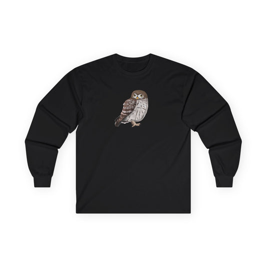 Owl Birding & Birdwatching Bird Cotton Long Sleeve T-Shirt