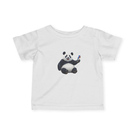 Panda Bear Baby & Toddler T-Shirt with a Bluebird Bird