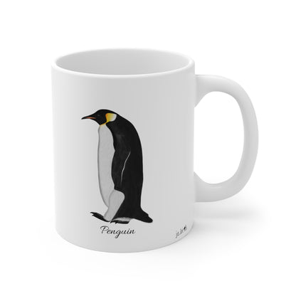 Penguin Bird Ceramic Mug Birdwatcher White