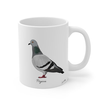 Pigeon Bird Ceramic Mug Birdwatcher White