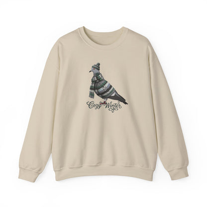 Pigeon Cozy Winter Sweatshirt | Bird Watcher Crewneck | Unisex Songbirds Wearing Knit Gift for Bird Lovers