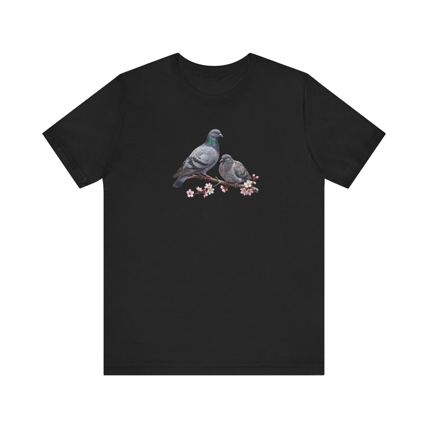 Pigeon & Fledgling T-Shirt | Spring Blossoms Unisex Graphic Tee
