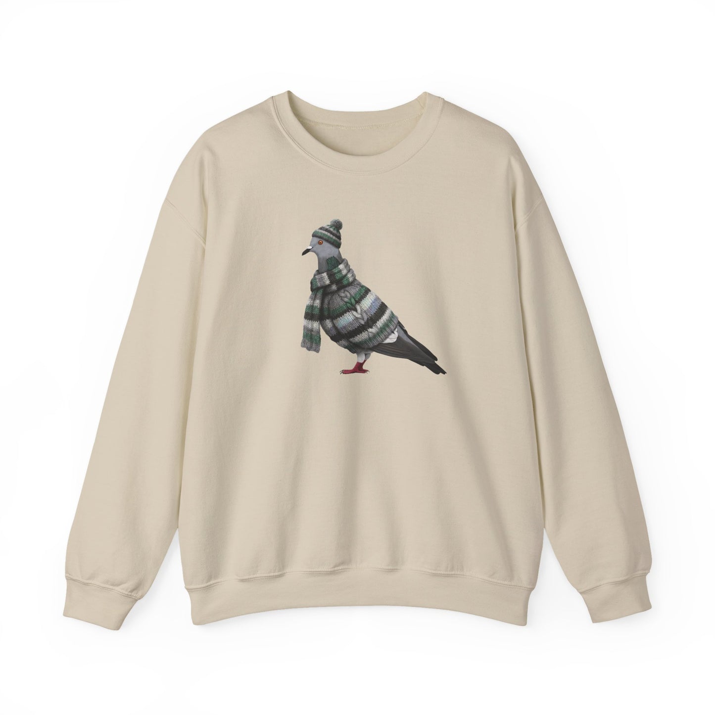 Pigeon Winter Sweatshirt | Bird Watcher Crewneck | Unisex Songbirds Wearing Knit Gift for Bird Lovers