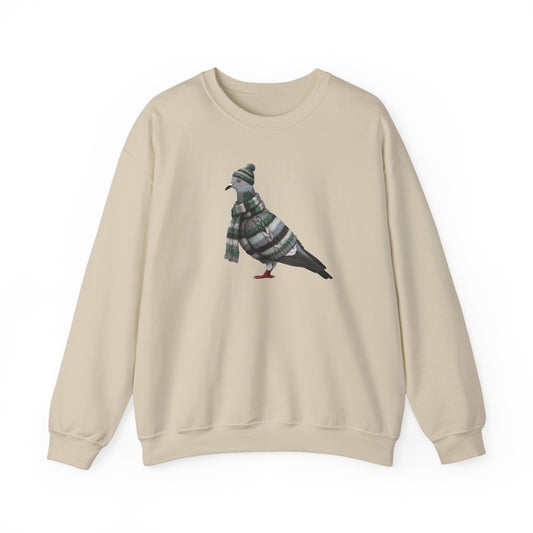 Pigeon Winter Sweatshirt | Bird Watcher Crewneck | Unisex Songbirds Wearing Knit Gift for Bird Lovers