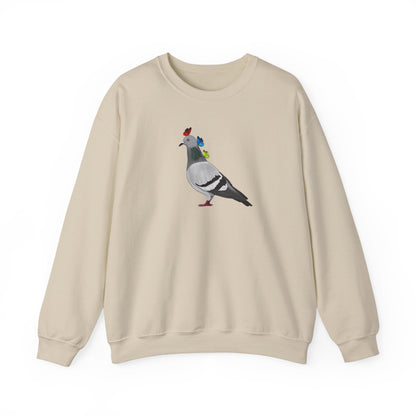 Pigeon with Butterflies Bird Birding & Birdwatching Sweatshirt