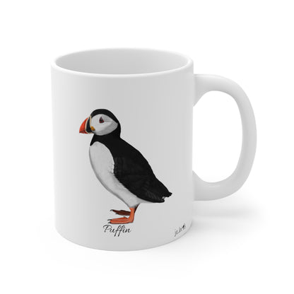 Puffin Bird Ceramic Mug Birdwatcher White