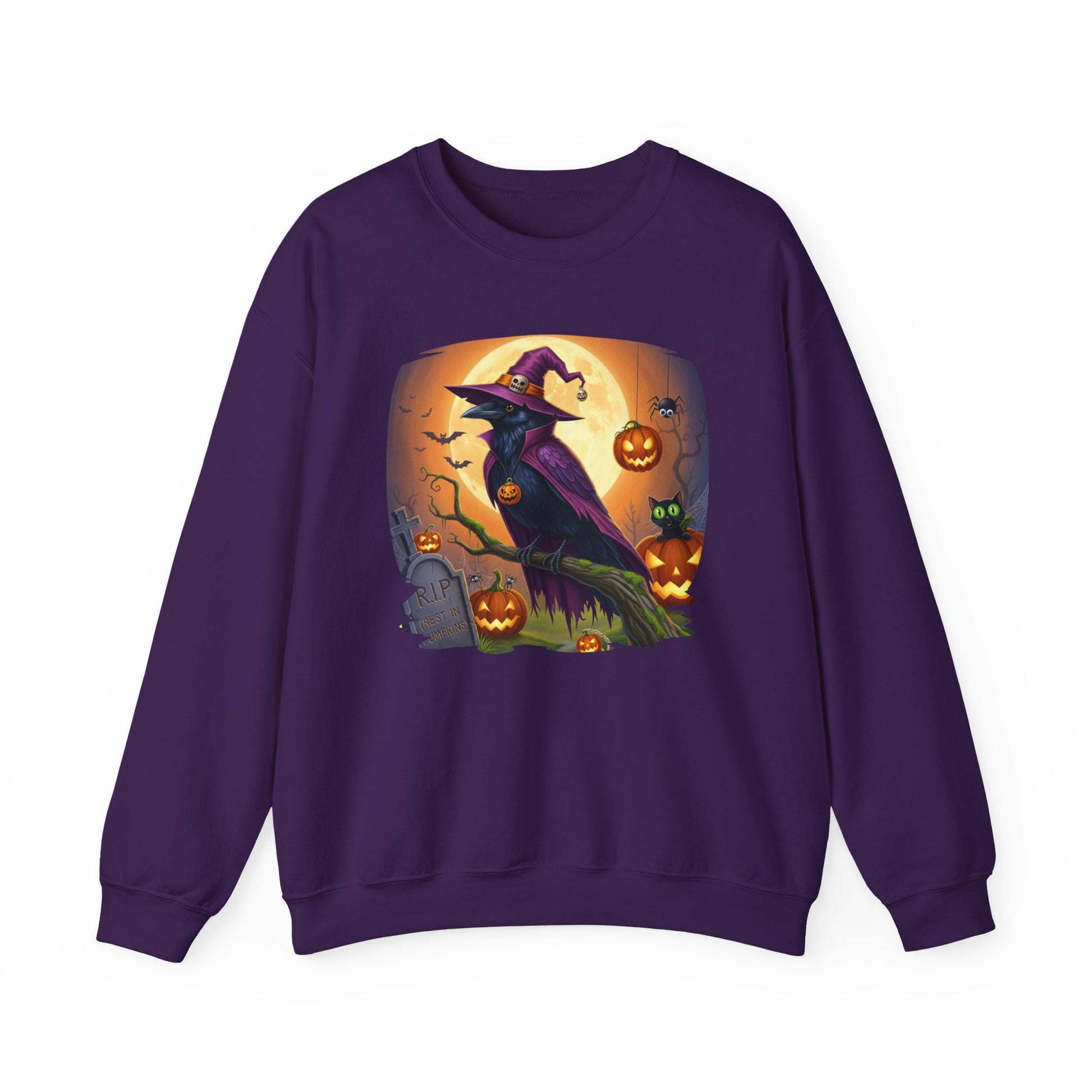 Raven Crow Halloween Bird Sweatshirt - Spooky Halloween Costume for Bird Lovers