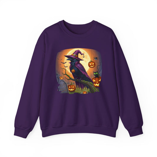 Raven Crow Halloween Bird Sweatshirt - Spooky Halloween Costume for Bird Lovers