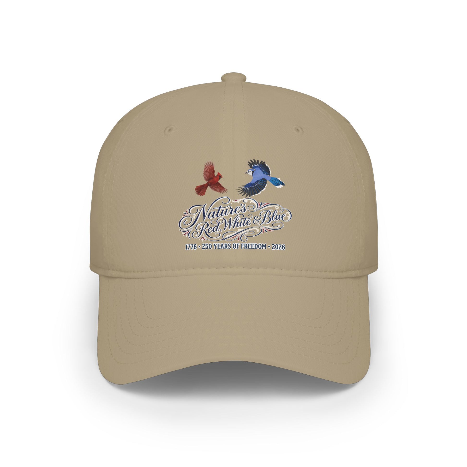 Red, White, Birding Baseball Cap | Blue Jay Cardinal USA 250 Edition | jz.birds