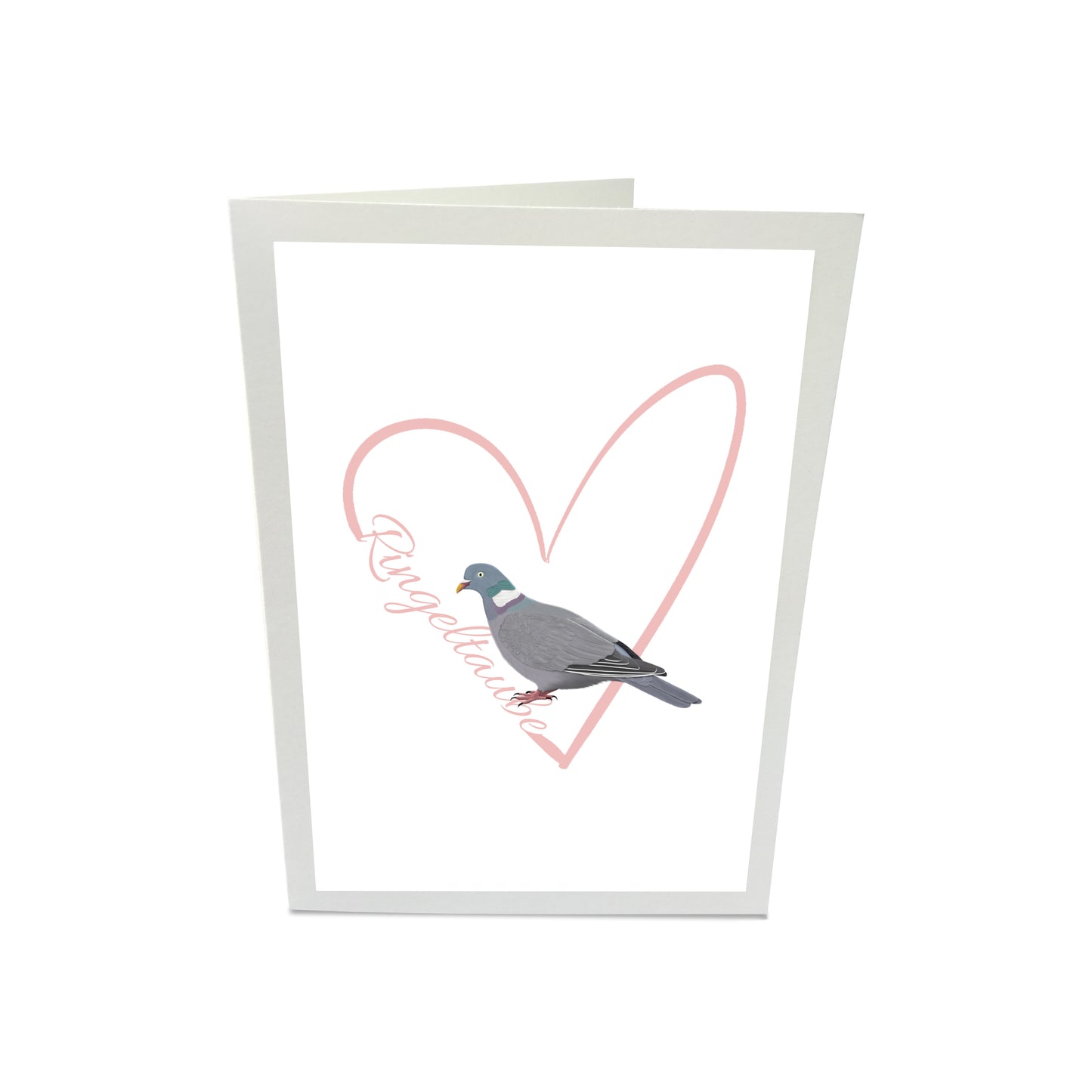 Ringeltaube Glückwunschkarte Vogel mit Herz Geburtstag Inklusive Umschlag