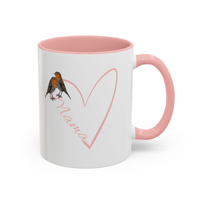 Robin Mother's Day Mama with Heart Bird Coffee Mug