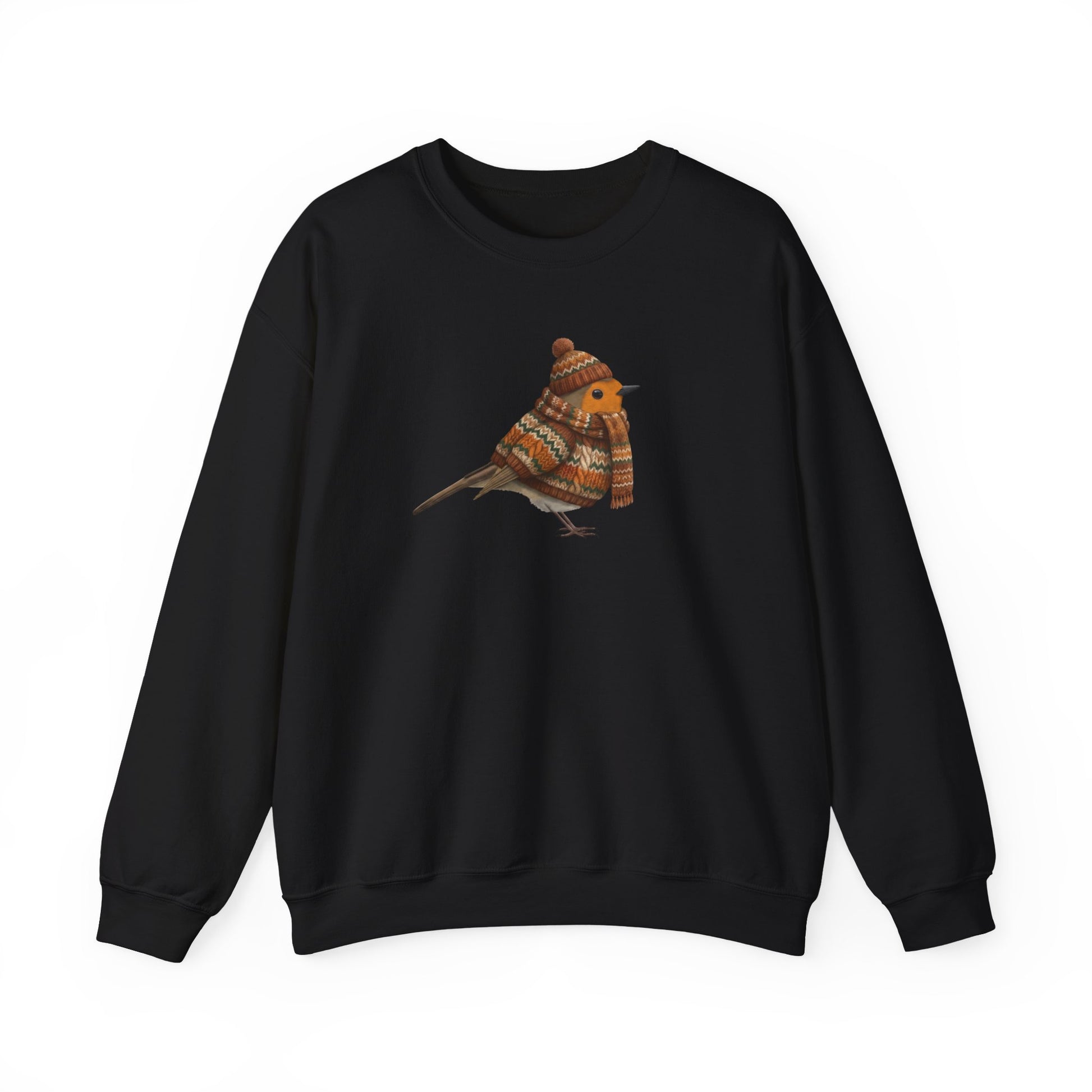Robin Winter Sweatshirt | Bird Watcher Crewneck | Unisex Songbirds Wearing Knit Gift for Bird Lovers