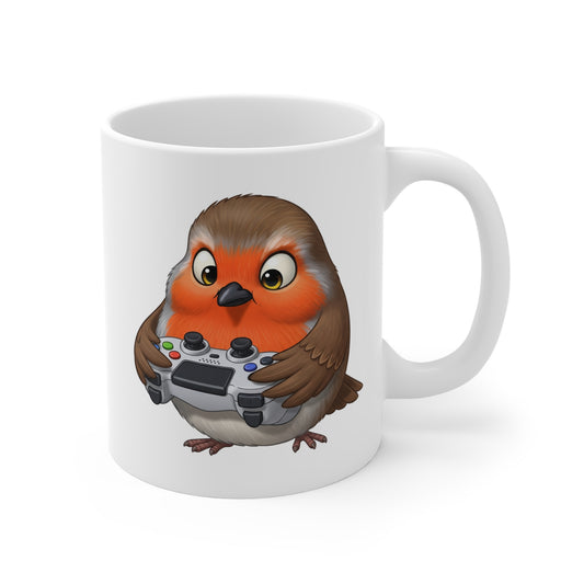 Robin with Controller Video Games Gaming Bird Mug 11oz