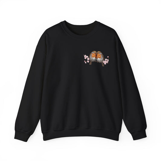 Robins Cherry Blossom Sweatshirt | Floral Bird Crewneck | Cozy Spring Pullover