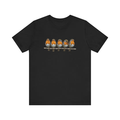 Rotkehlchen T-Shirt (Unisex) – Weiches Premium Shirt mit Einzigartigem Vogelmotiv
