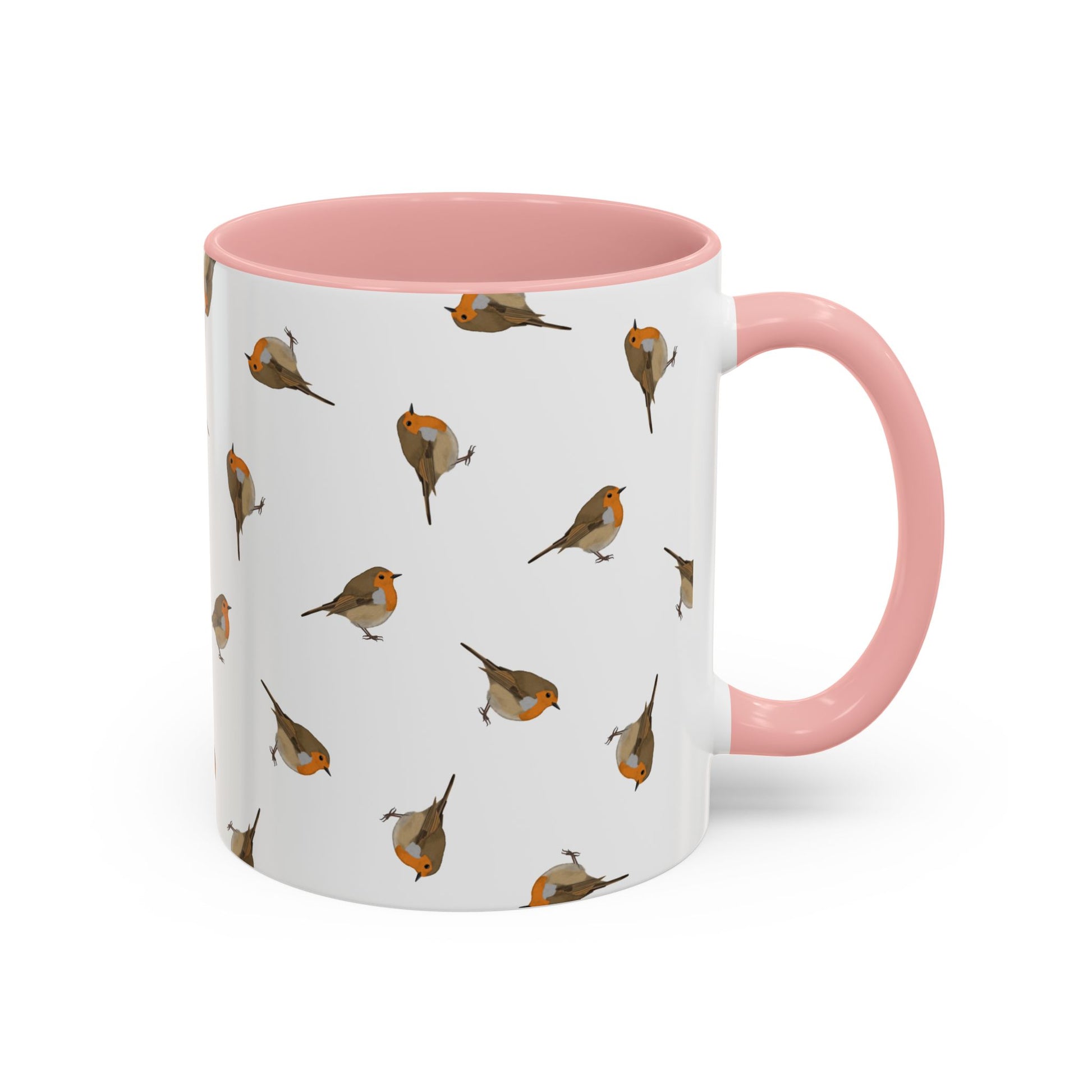 Rotkehlchen Tasse mit Streumuster | Vogelmotiv Kaffeebecher für Vogelbeobachter & Naturfreunde