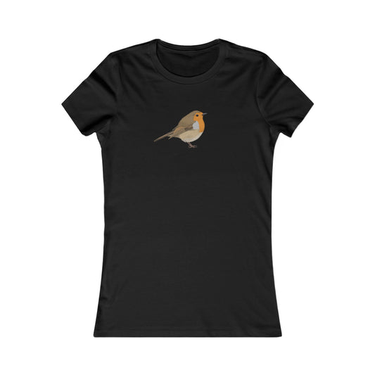 Rotkehlchen Vogel T-Shirt für Frauen Vogelfreunde und Vogelbeobachter