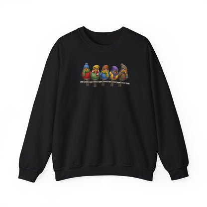 Rotkehlchen in Strick Winter-Sweatshirt | Unisex Vogel Sweater für Vogelfreunde & Vogelbeobachter