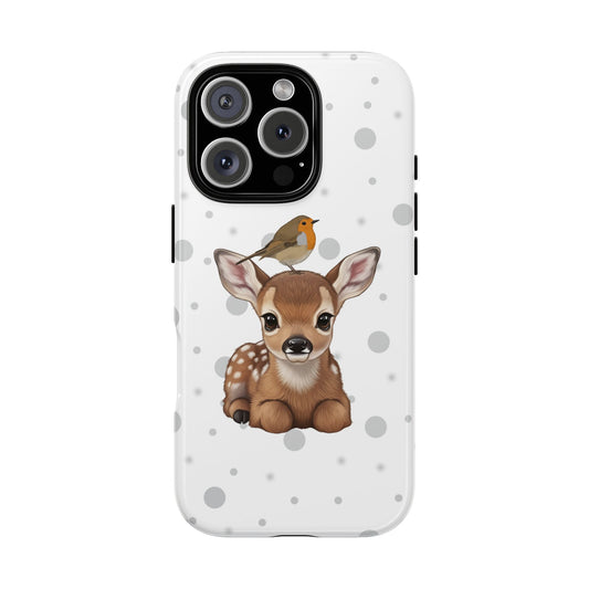 Rotkehlchen mit Rehkitz iPhone & Google Pixel Handyhülle
