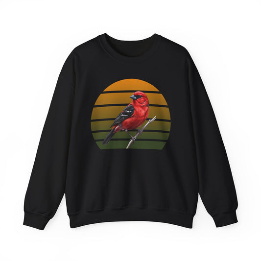 Scarlet Tanager Sweatshirt | Bird Watcher Crewneck | Unisex Songbird Gift for Bird Lovers