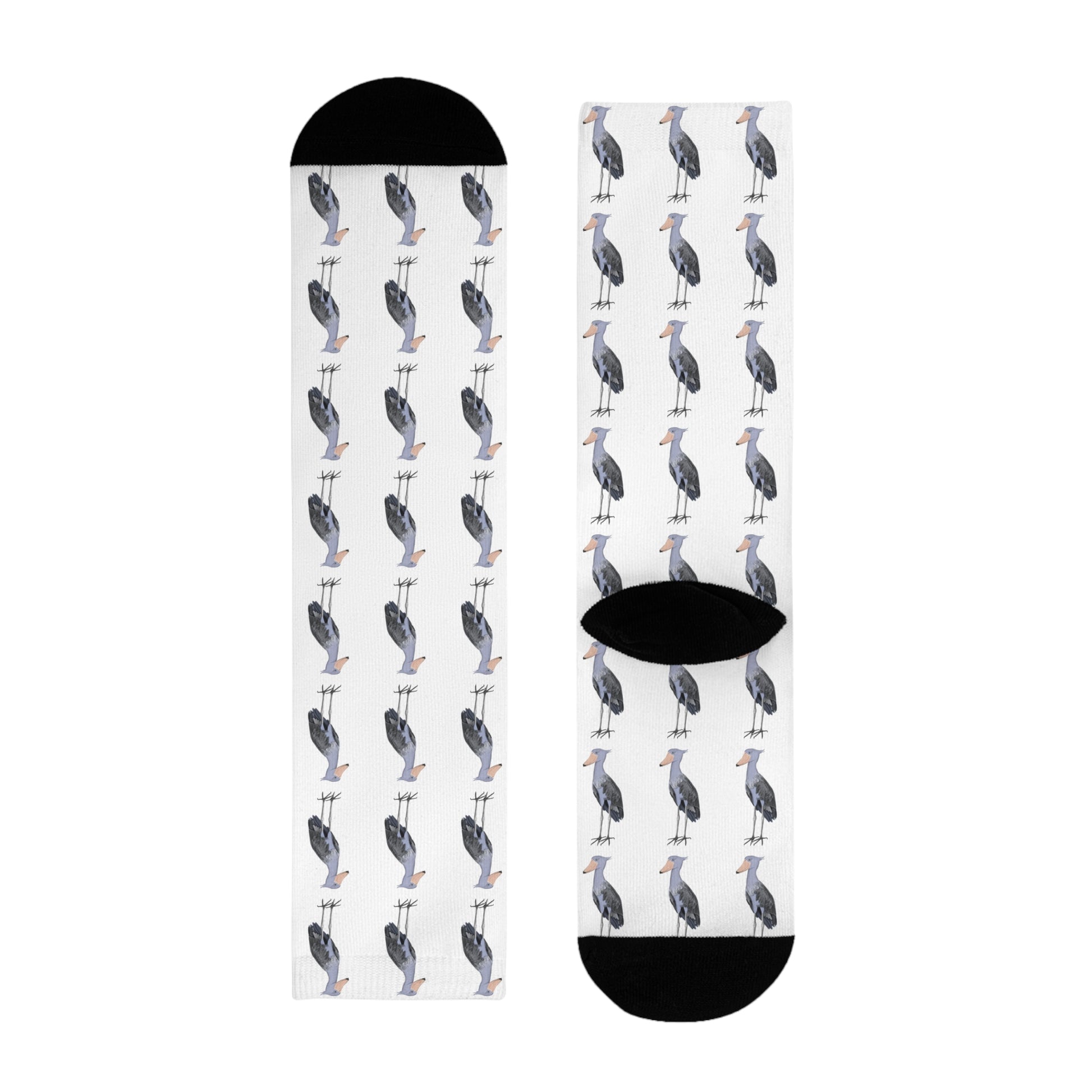 Schuhschnabel Socken für Vogelfreunde & Vogelbeobachter Weiß