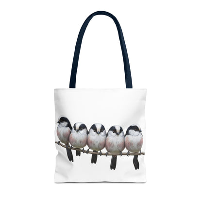 Schwanzmeisen Tragetasche 40x40cm Vogel Tasche Weiß für Vogelbeobachter