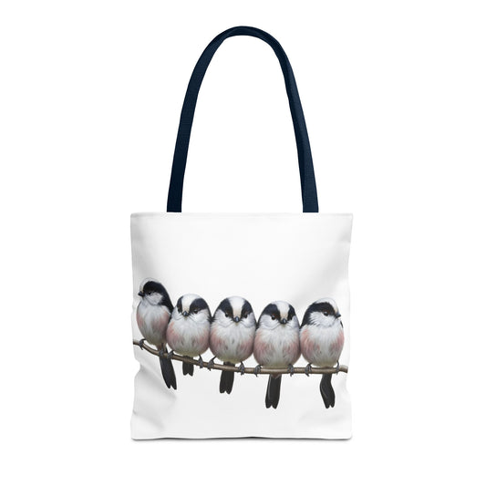 Schwanzmeisen Tragetasche 40x40cm Vogel Tasche Weiß für Vogelbeobachter