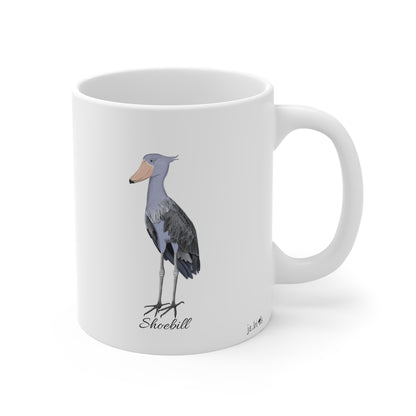 Shoebill Bird Ceramic Mug Birdwatcher White