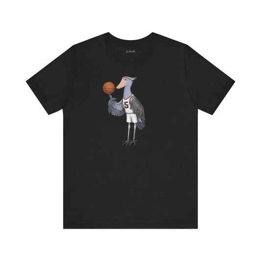 Shoebill Funny Basketball Bird T-Shirt – Unique Hoops Fan Gift – Soft, Unisex Tee for Players & Fans