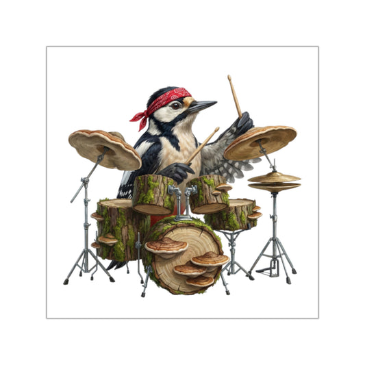 Sigi Specht am Schlagzeug Premium Sticker (Die Gartenvögel)