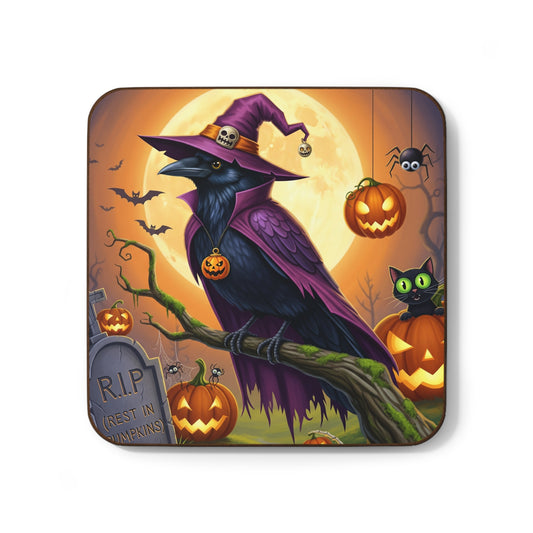 Spooky Halloween Coasters - Cute Crow & Cat Fall Table Decor