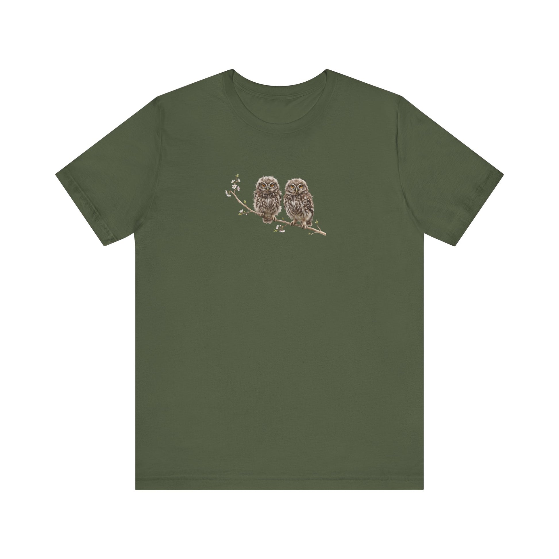 Steinkauz Ästling T-Shirt | Süßes Frühlingsblüten Vogelmotiv für Vogelbeobachter