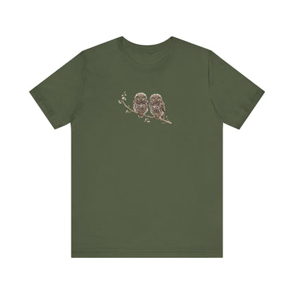 Steinkauz Ästling T-Shirt | Süßes Frühlingsblüten Vogelmotiv für Vogelbeobachter