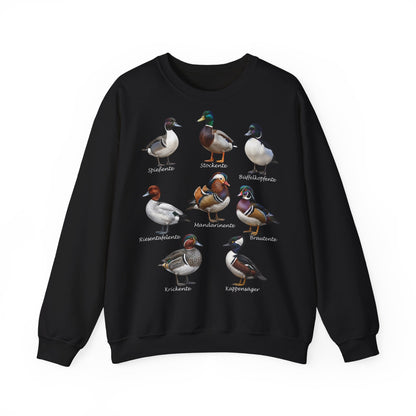 Sweatshirt mit Entenarten: Stockente, Mandarinente & Co. | Vogelkunde & Natur