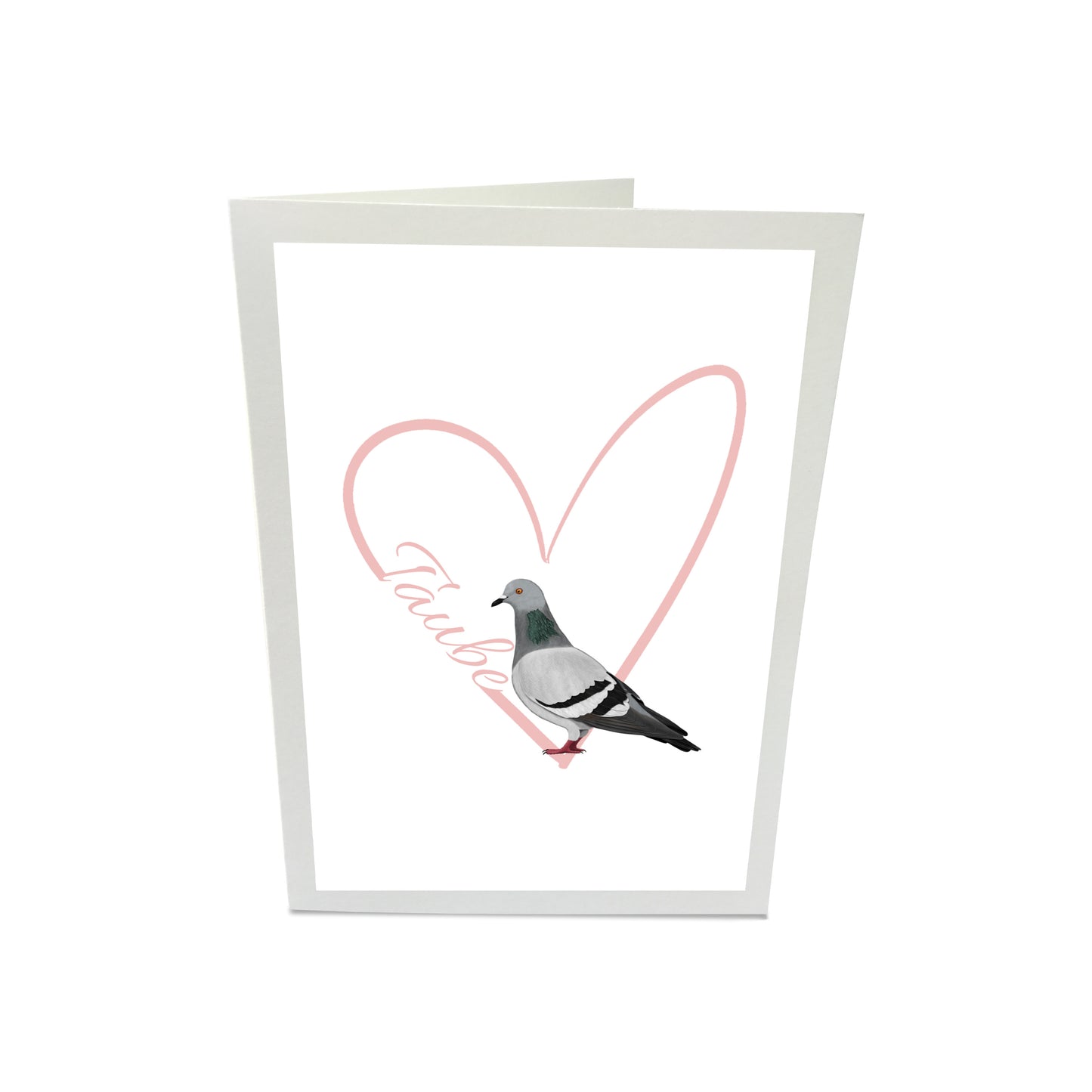 Taube Glückwunschkarte Vogel mit Herz Geburtstag Inklusive Umschlag