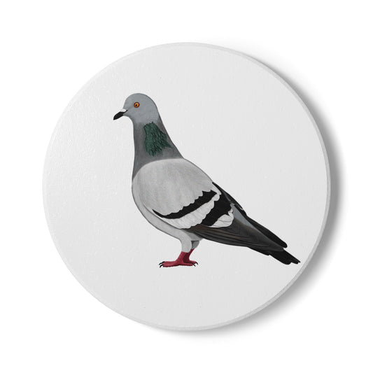Taube Keramik-Untersetzer Vogelmotiv Weiß