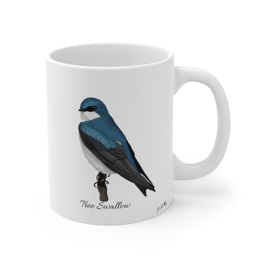 Tree Swallow Bird Ceramic Mug Birdwatcher White