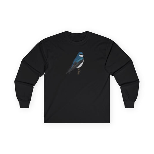 Tree Swallow Birding & Birdwatching Bird Cotton Long Sleeve T-Shirt