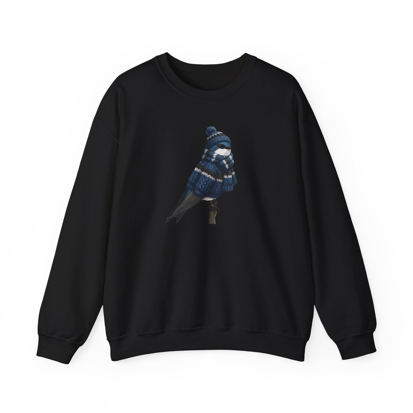 Tree Swallow Winter Sweatshirt | Bird Watcher Crewneck | Unisex Songbirds Wearing Knit Gift for Bird Lovers
