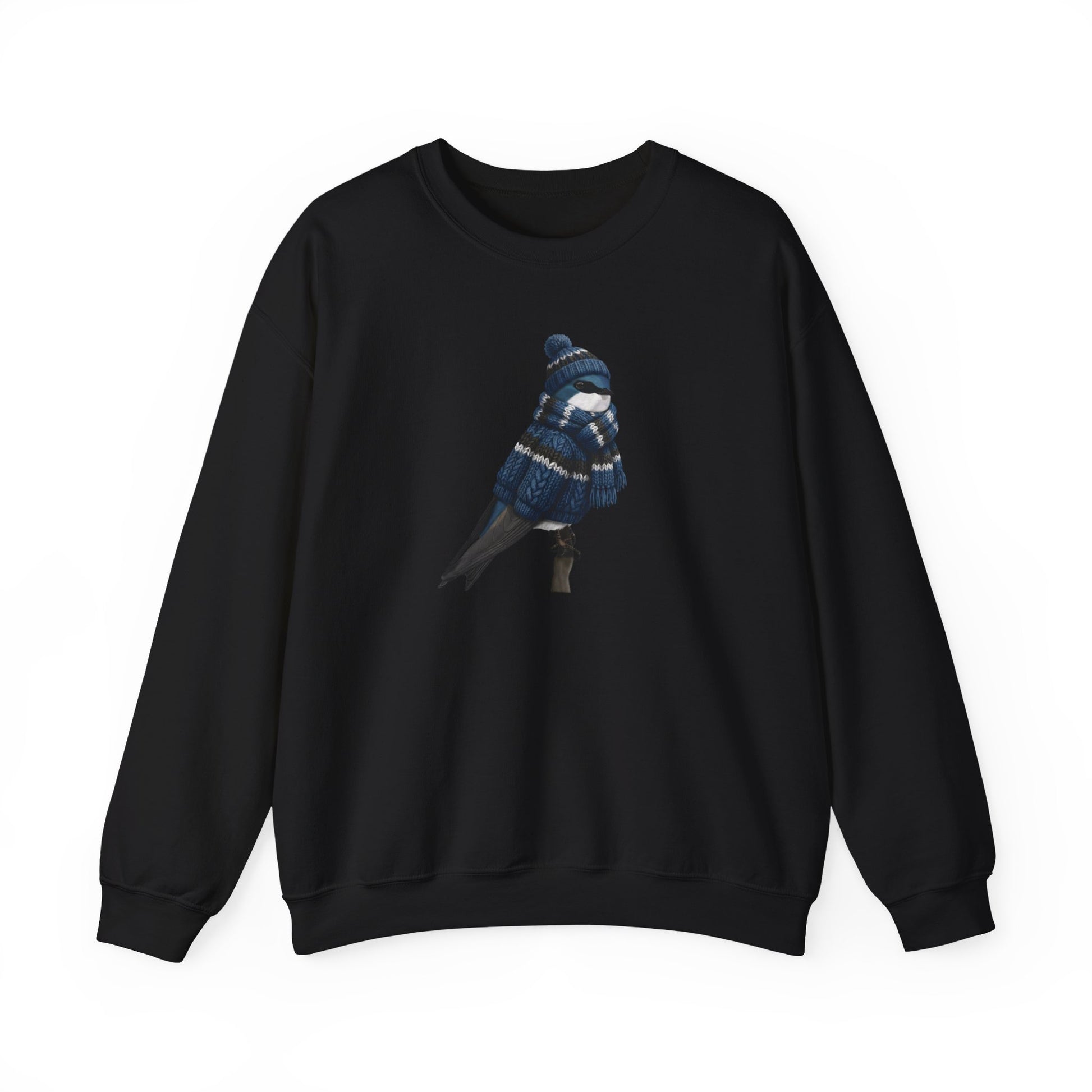 Tree Swallow Winter Sweatshirt | Bird Watcher Crewneck | Unisex Songbirds Wearing Knit Gift for Bird Lovers