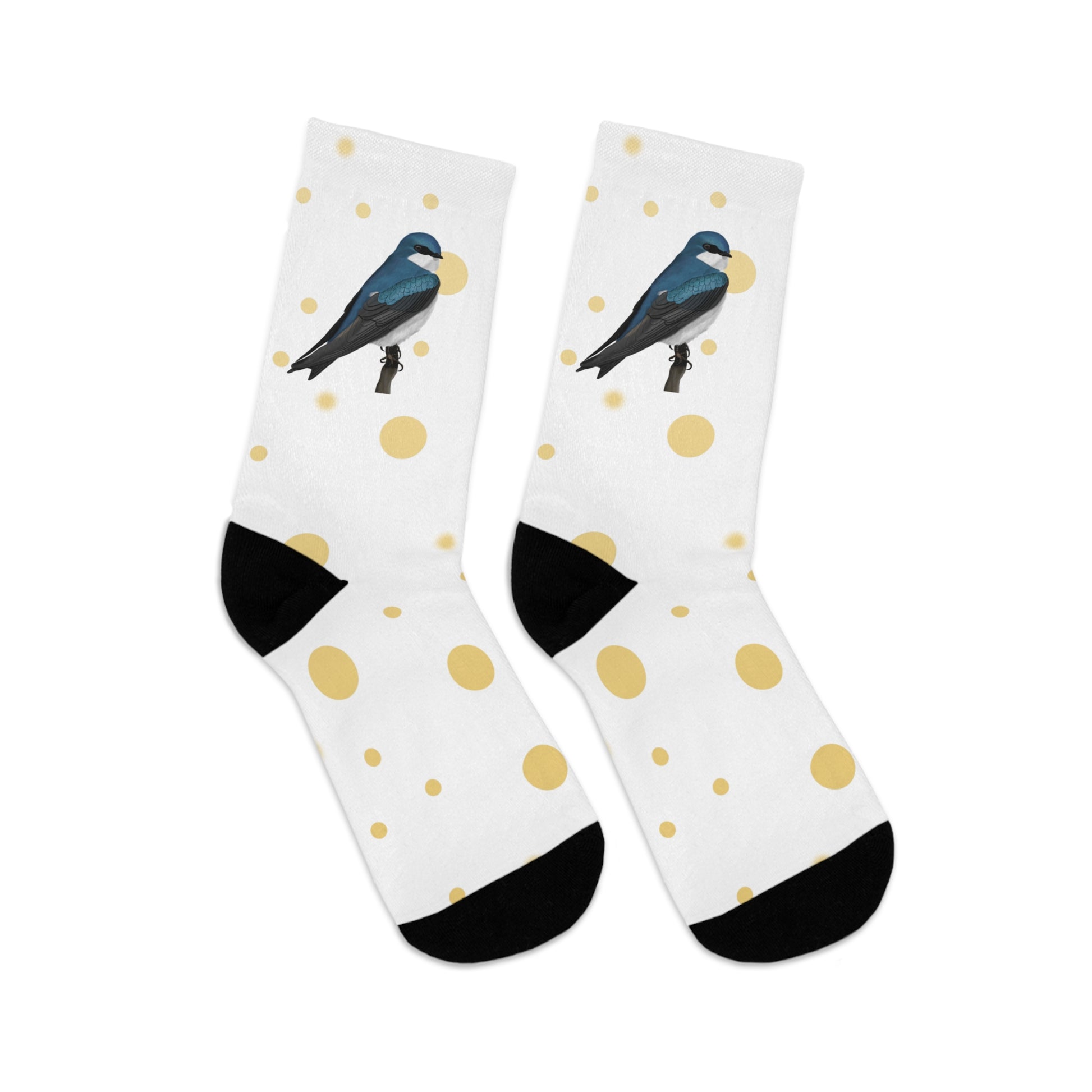 Tree Swallow with Golden Dots Birding & Birdwatching Bird Socks White