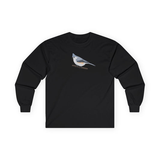 Tufted Titmouse Birding & Birdwatching Bird Cotton Long Sleeve T-Shirt