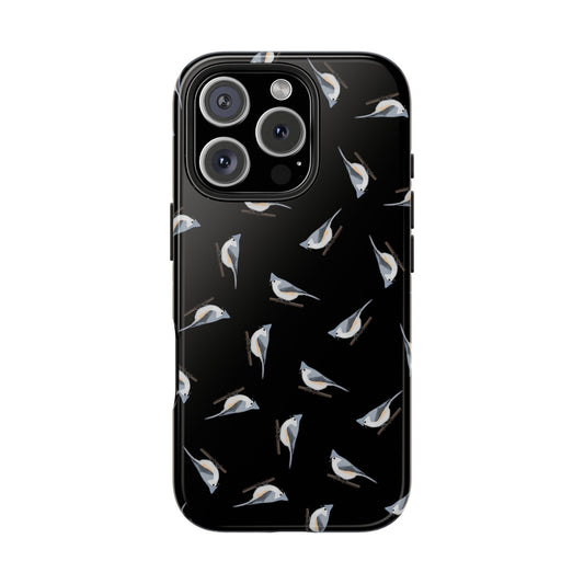 Tufted Titmouse iPhone Case Black – Premium Tough Phone Cover for Bird Lovers