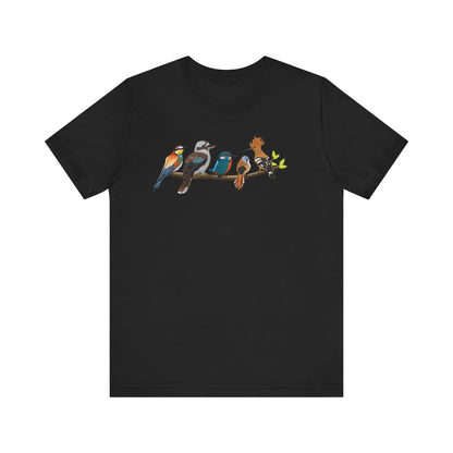 Vögel auf einem Ast T-Shirt Wiedehopf Kookaburra Eisvogel Vogel Singvogel