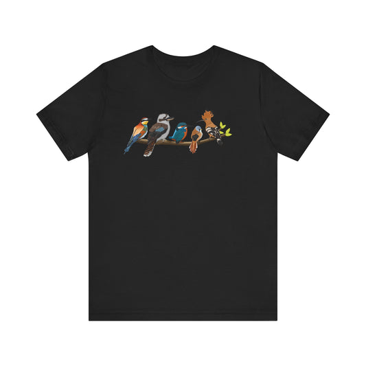 Vögel auf einem Ast T-Shirt Wiedehopf Kookaburra Eisvogel Vogel Singvogel